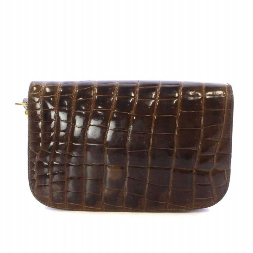 Donna Elissa Shoulder Bag Pouch Shiny Croco Leath… - image 2