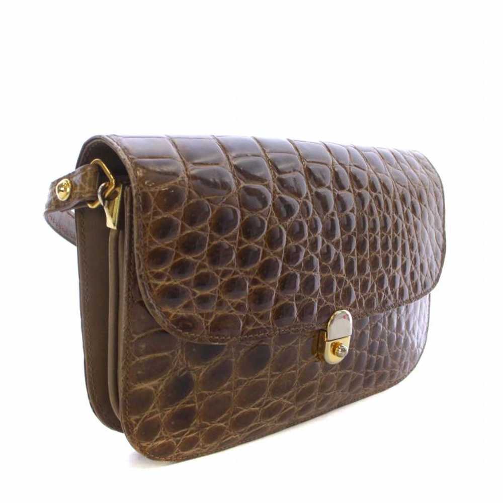 Donna Elissa Shoulder Bag Pouch Shiny Croco Leath… - image 5