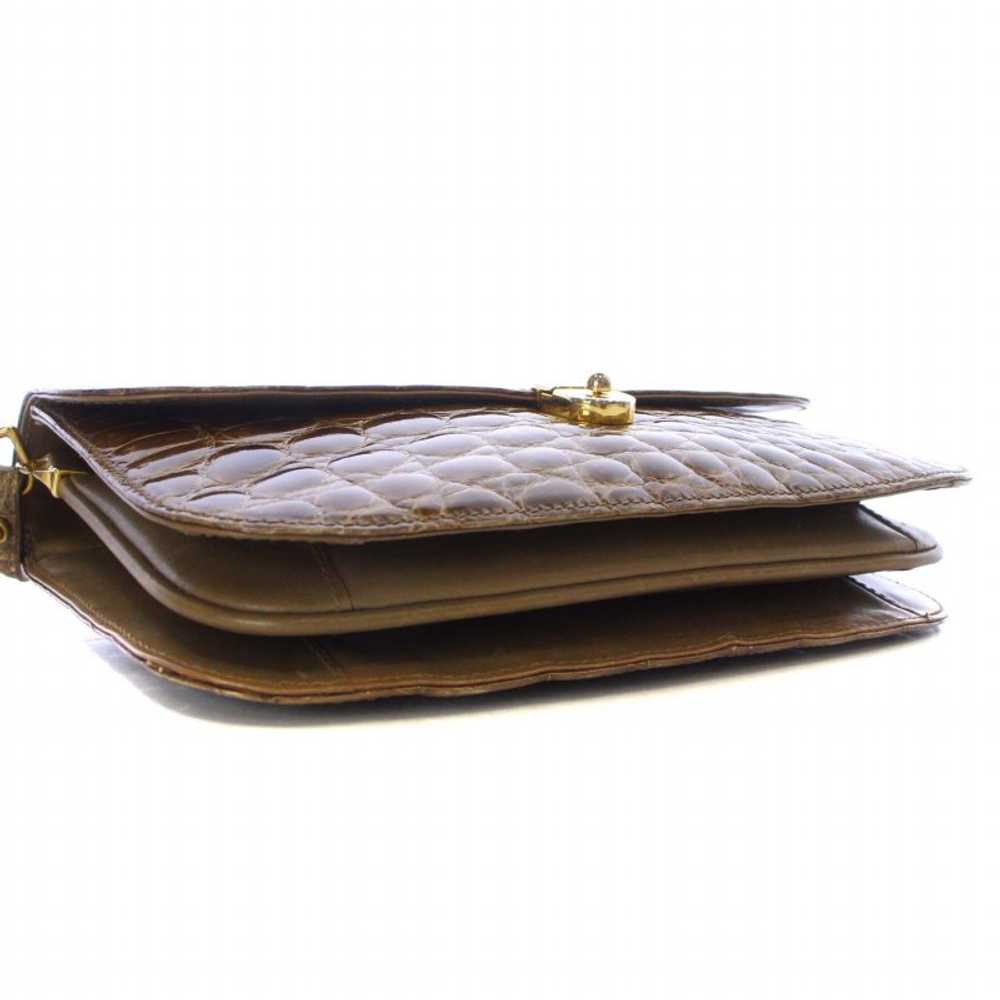 Donna Elissa Shoulder Bag Pouch Shiny Croco Leath… - image 6