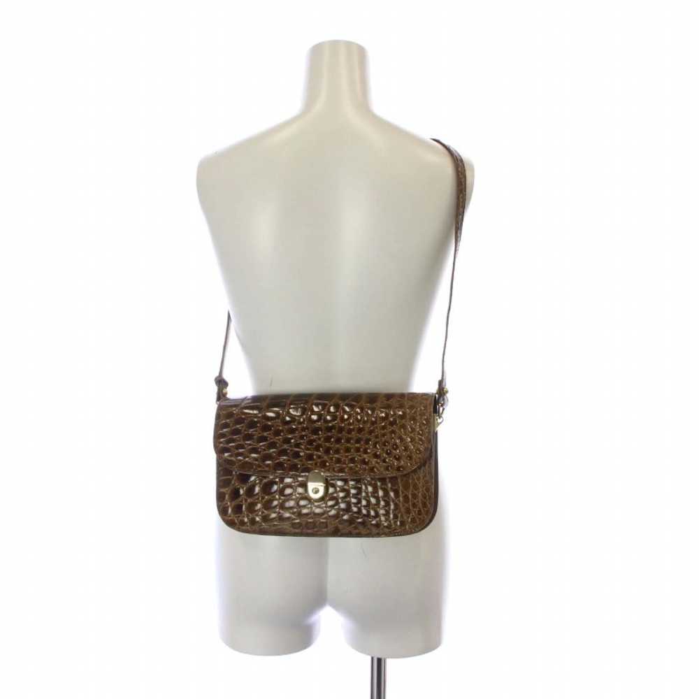 Donna Elissa Shoulder Bag Pouch Shiny Croco Leath… - image 7