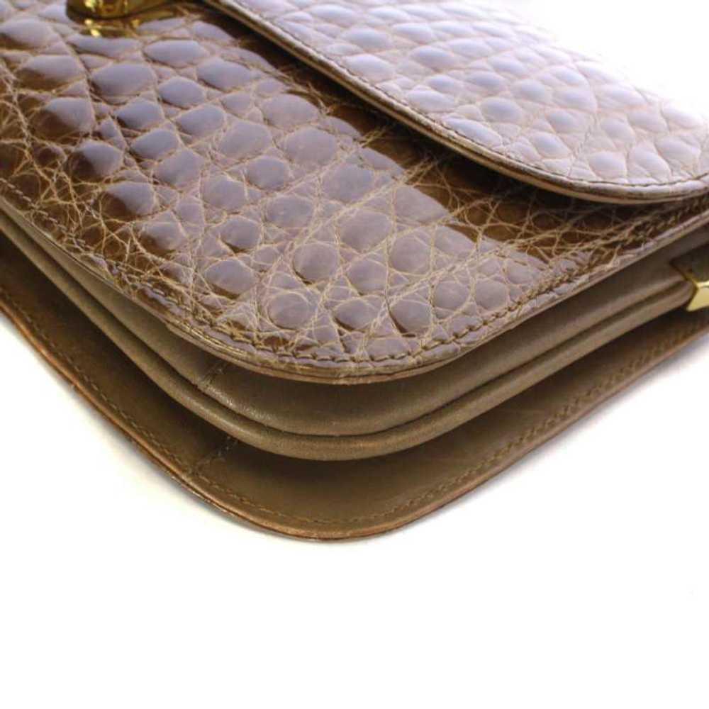 Donna Elissa Shoulder Bag Pouch Shiny Croco Leath… - image 8