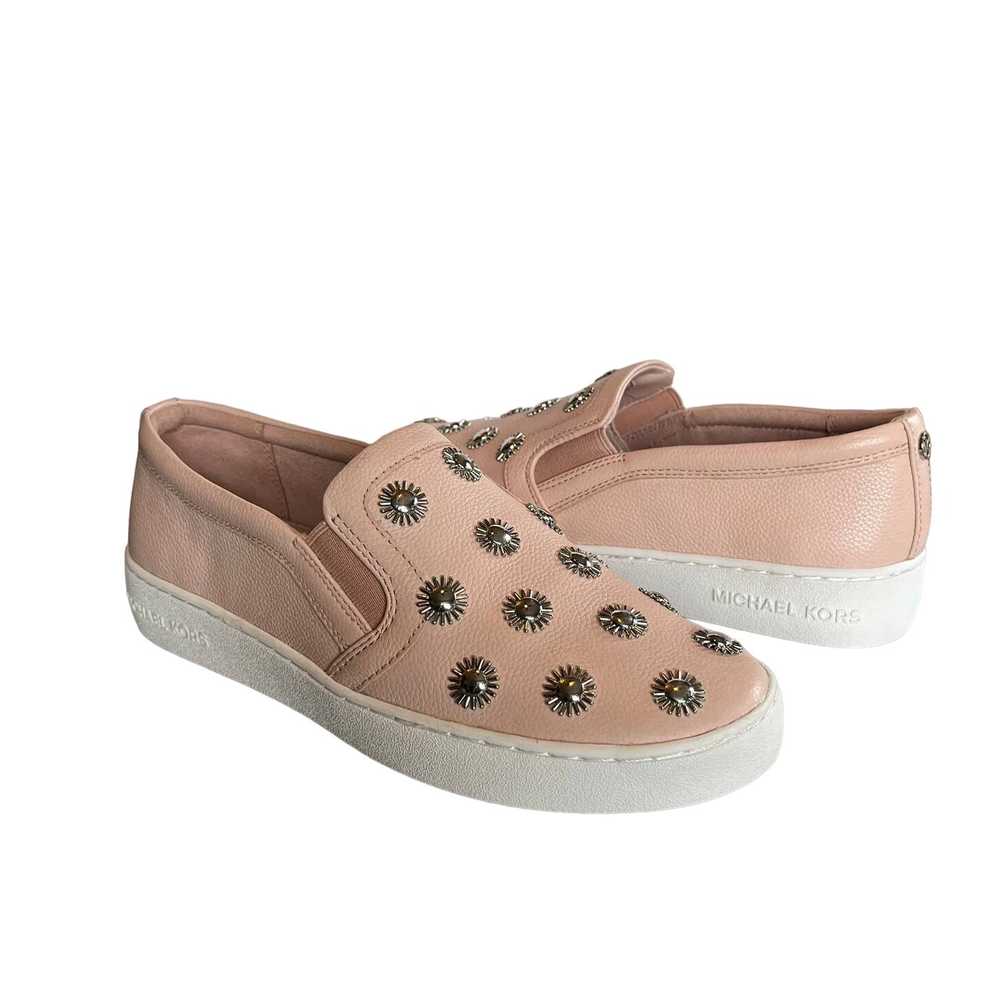 Michael Kors Leo Leather Slip On Shoes Studded Pi… - image 1