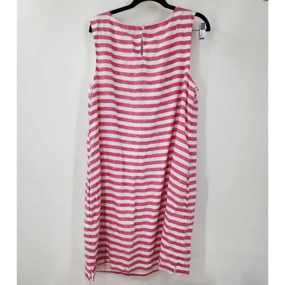 KIM ROGERS Pink White Striped Sleeveless Linen Bl… - image 4