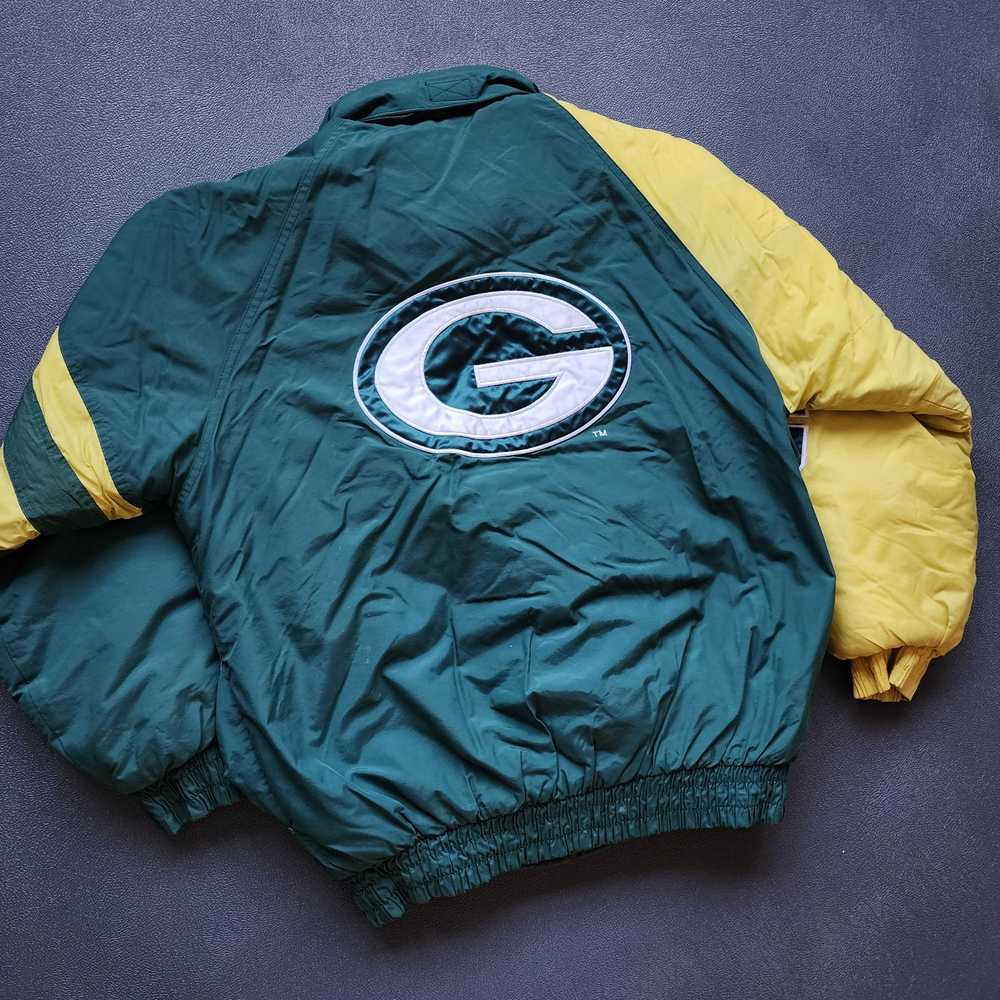 Vintage Green Bay Packers Logo 7 Puffer Coat Medi… - image 6