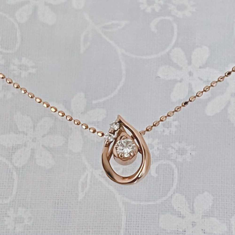 [Japan Used Necklace] K10 0.1Ct Diamond Necklace … - image 11