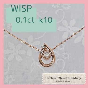 [Japan Used Necklace] K10 0.1Ct Diamond Necklace … - image 1