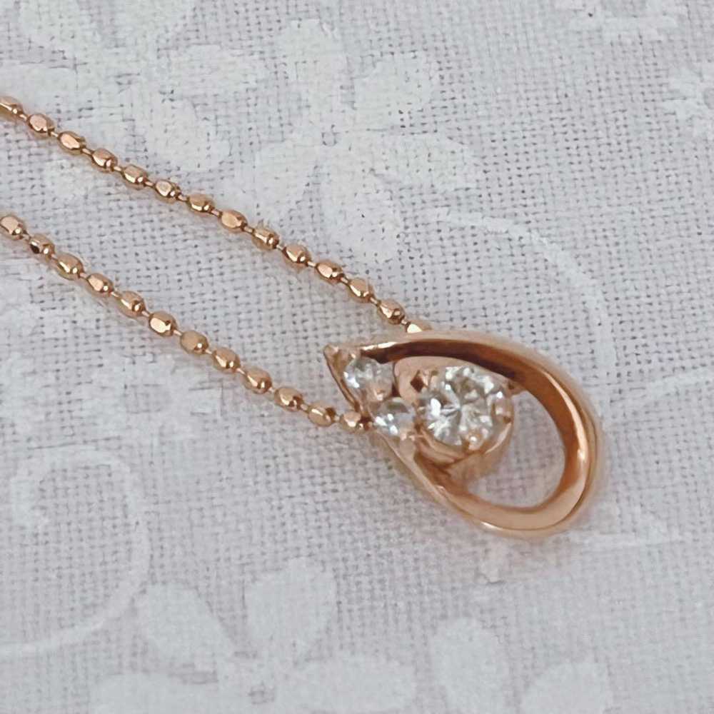 [Japan Used Necklace] K10 0.1Ct Diamond Necklace … - image 6