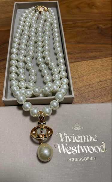 [Japan Used Necklace] Vivienne Westwood Triple Dr… - image 1