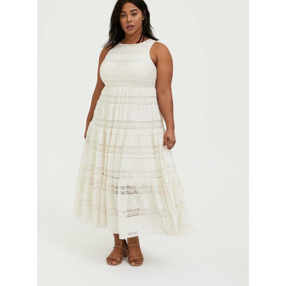 Torrid Ivory Tiered Lace Formal Party Maxi Dress … - image 1