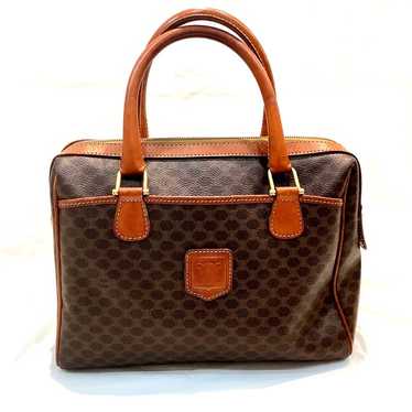 Celine Old Macadam Pattern Handbag Mini Boston Re… - image 1