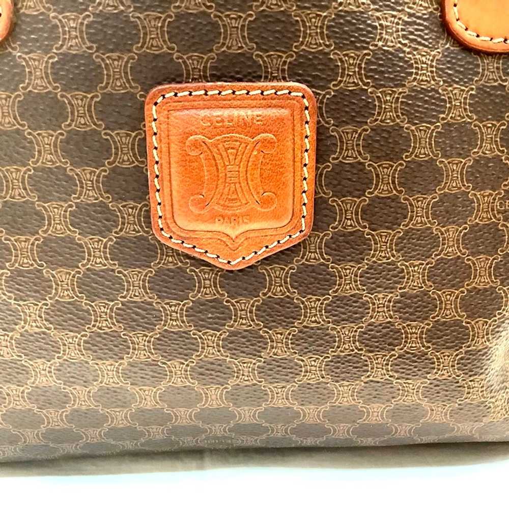 Celine Old Macadam Pattern Handbag Mini Boston Re… - image 3