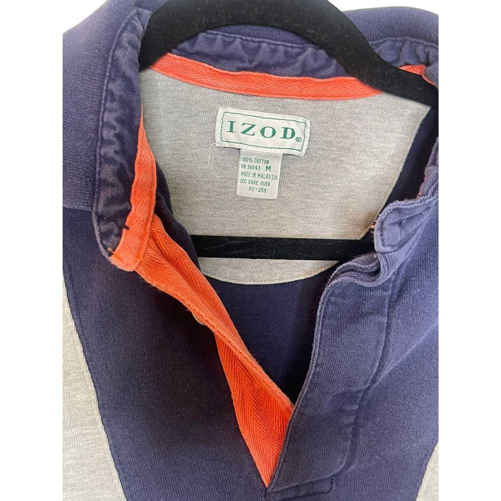 Vintage Men’s IZOD Collared Shirt Orange Gray Nav… - image 6