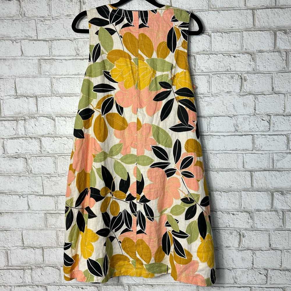 Rachel Zoe Dress 100% Linen Floral Mini Sleeveles… - image 3