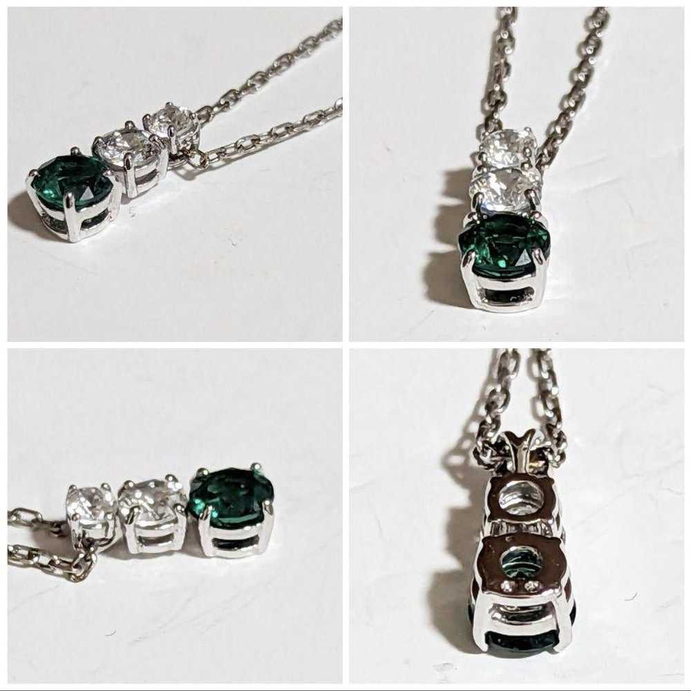 [Japan Used Necklace] Swarovski Necklace Green Si… - image 3