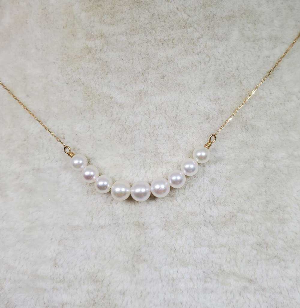 [Japan Used Necklace] K18 Akoya Pearl Genuine 18K… - image 2