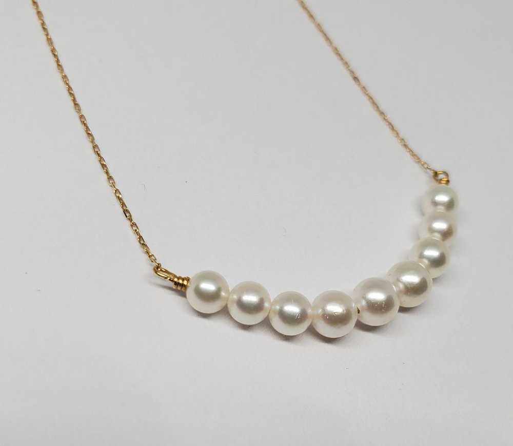 [Japan Used Necklace] K18 Akoya Pearl Genuine 18K… - image 5