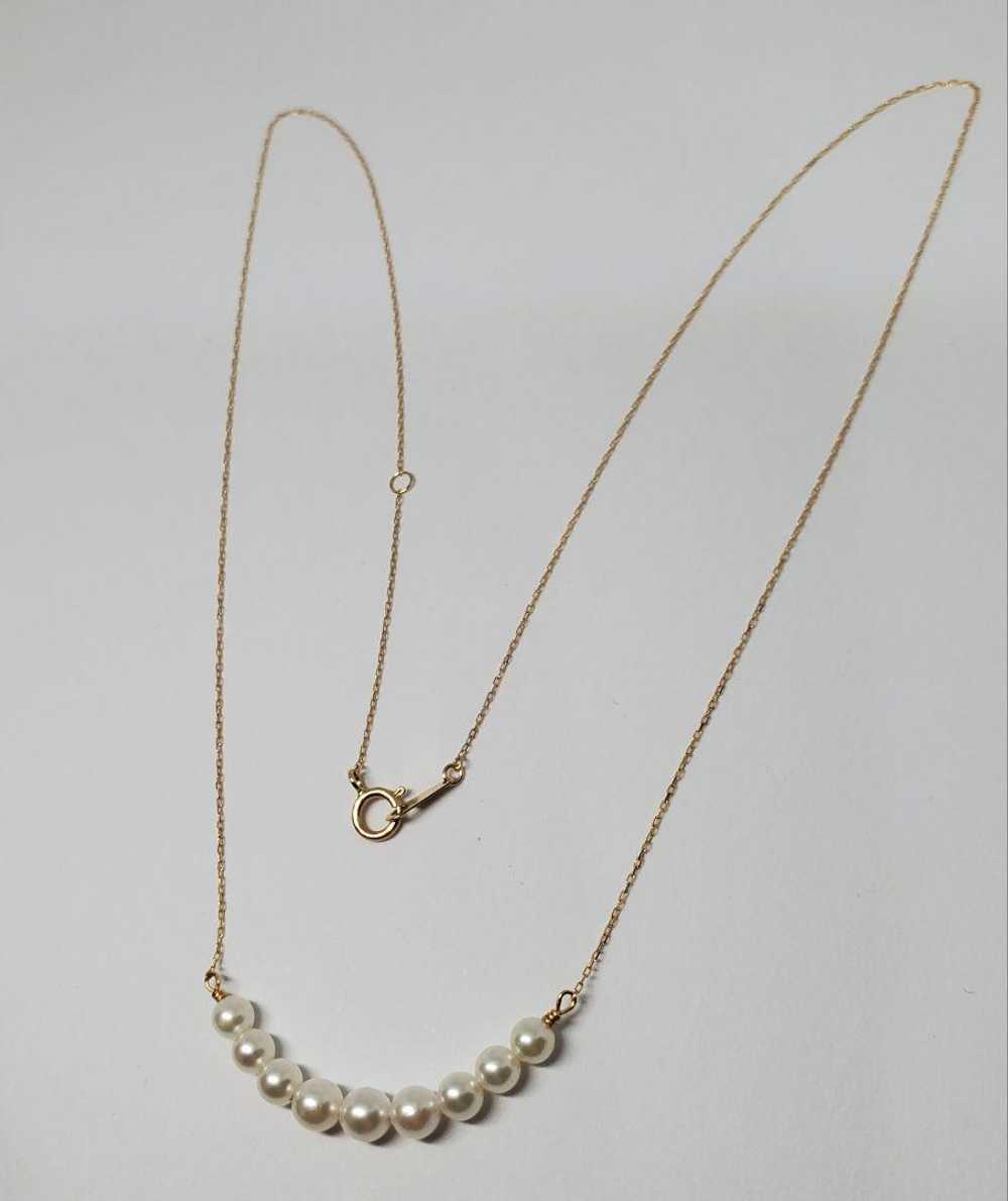 [Japan Used Necklace] K18 Akoya Pearl Genuine 18K… - image 8