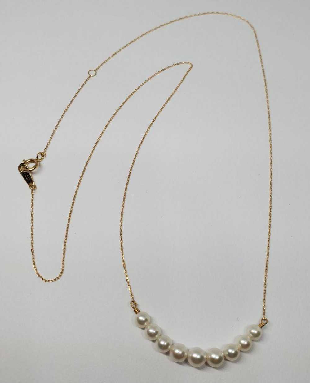 [Japan Used Necklace] K18 Akoya Pearl Genuine 18K… - image 9
