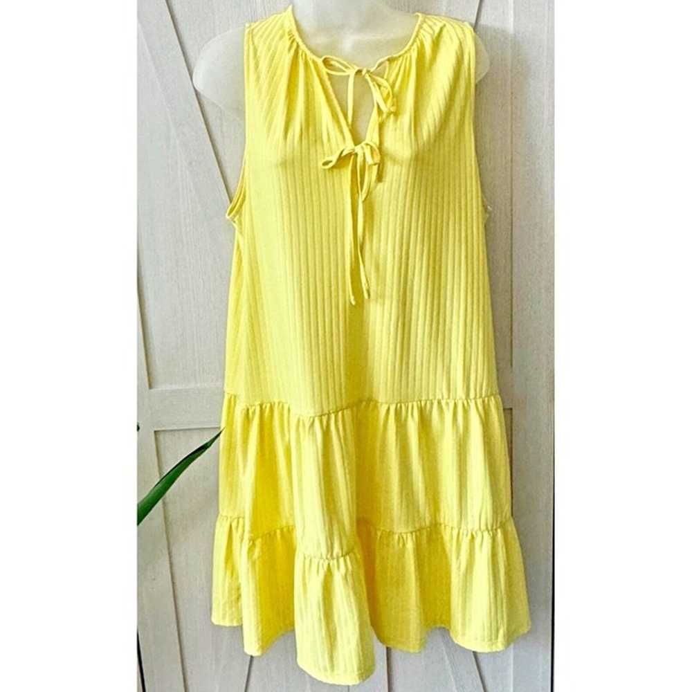 NSR Harper Yellow Sundress Tie Up Front Three Key… - image 1