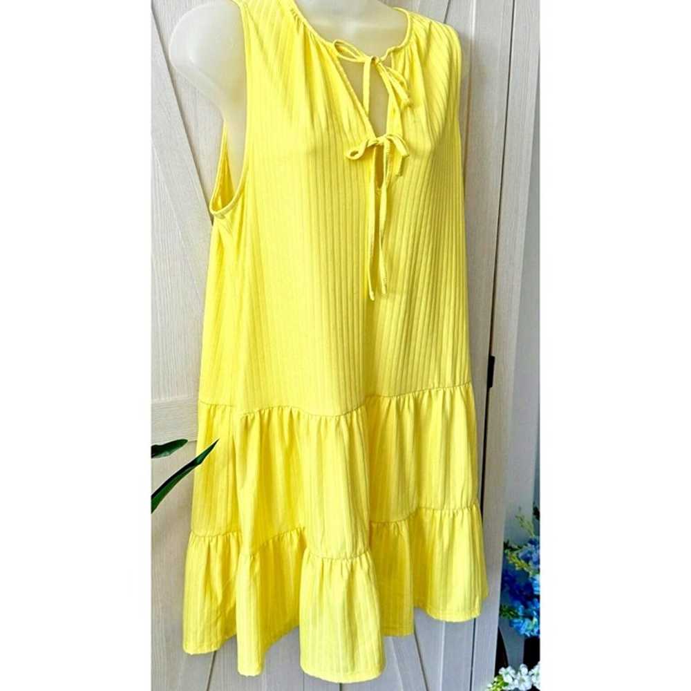 NSR Harper Yellow Sundress Tie Up Front Three Key… - image 3