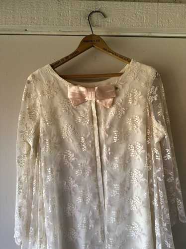 VTG 1960’s/1970’s Lace Wing Flare Sleeves Mini Dre
