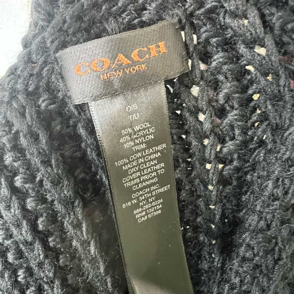 COACH Wool Blend Infinity Scarf OS Black Chunky K… - image 6