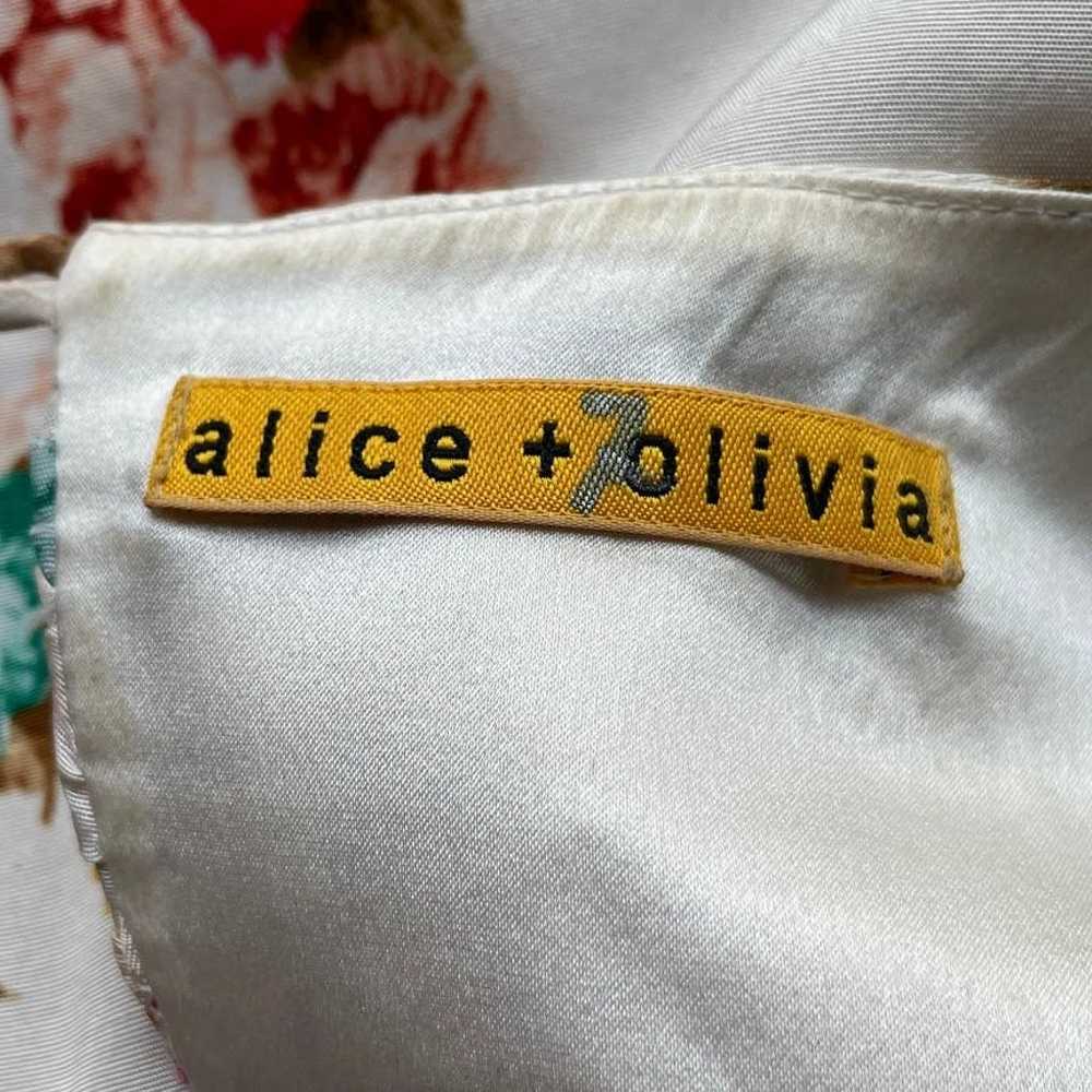 Alice + Olivia Open Back Silk Floral Mini Dress - image 10