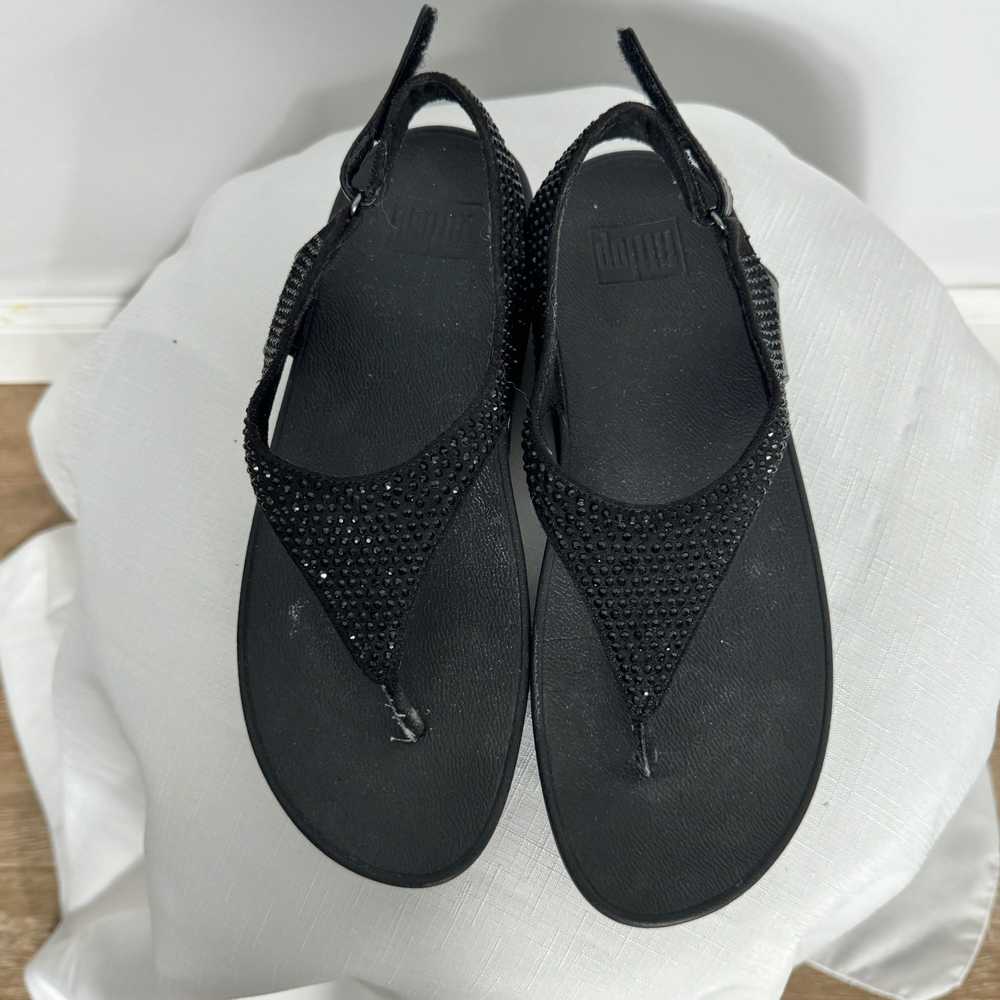 FitFlop Women's Skylar Crystal Toe-Thongs Black S… - image 6