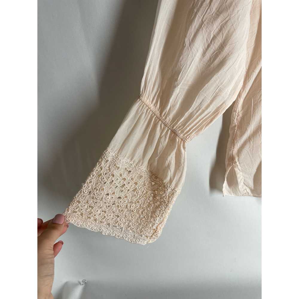 Johnny Was Off Shoulder Cream Sheer Blouse Lace C… - image 3