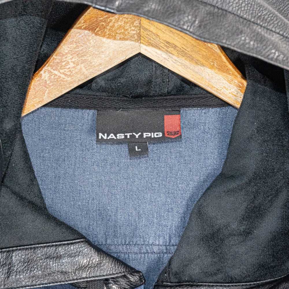 Designer NASTY PIG Button up Denim Hooded Shirt F… - image 3