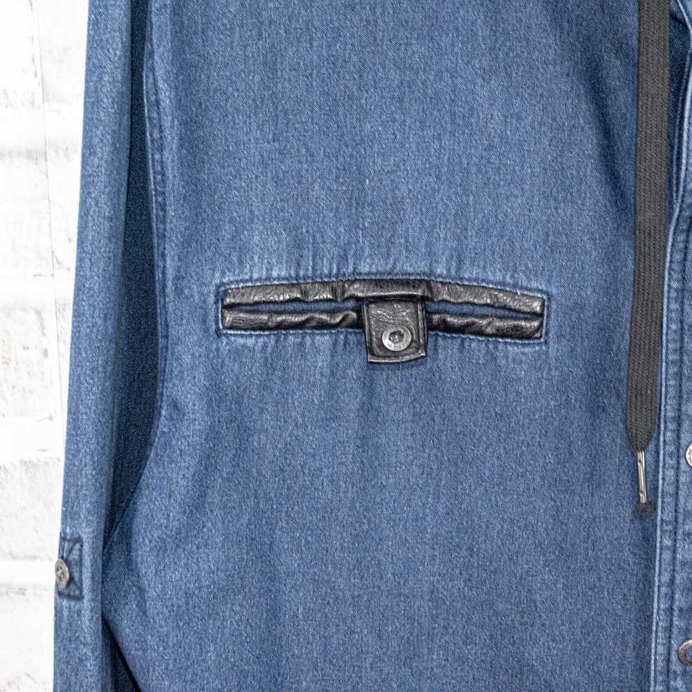 Designer NASTY PIG Button up Denim Hooded Shirt F… - image 7