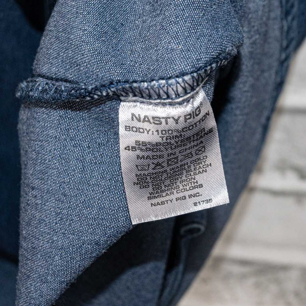 Designer NASTY PIG Button up Denim Hooded Shirt F… - image 9
