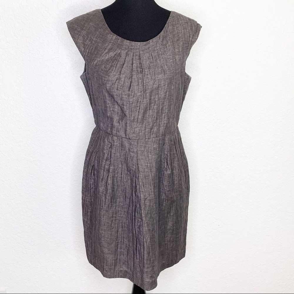 Alice & Olivia gray linen blend sheath dress size… - image 1