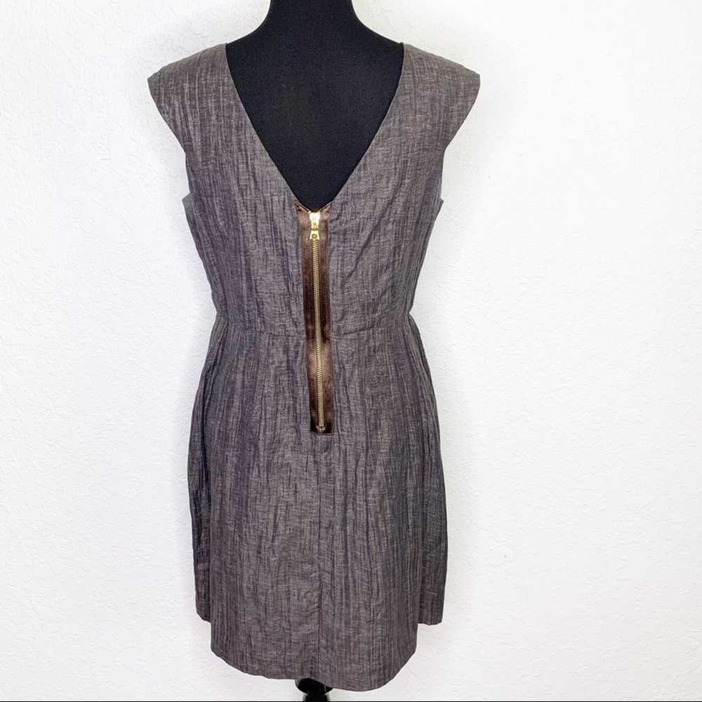 Alice & Olivia gray linen blend sheath dress size… - image 2