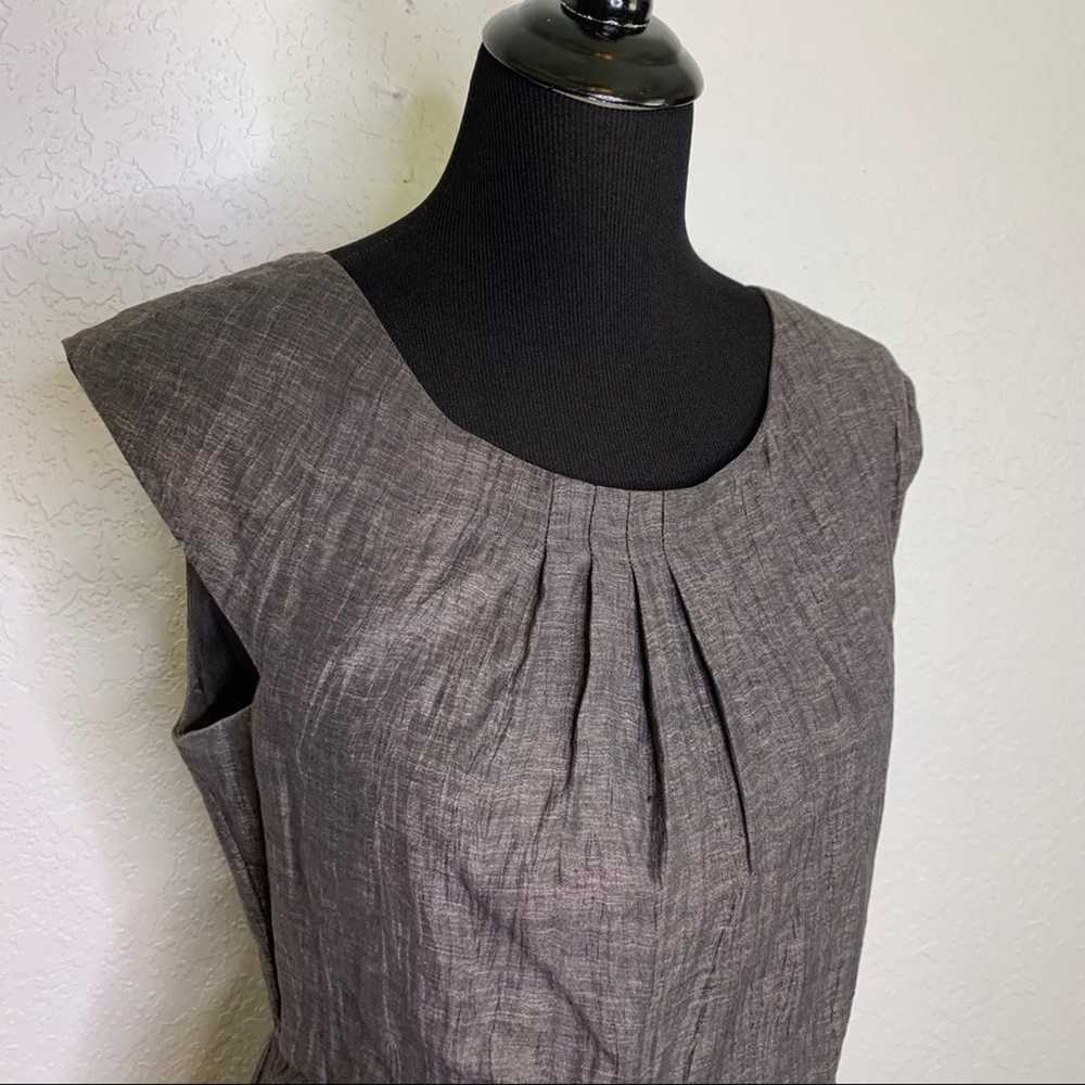 Alice & Olivia gray linen blend sheath dress size… - image 3