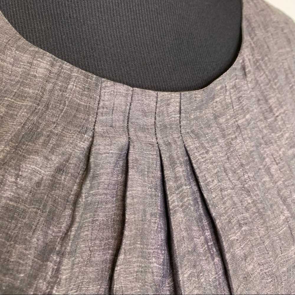 Alice & Olivia gray linen blend sheath dress size… - image 4