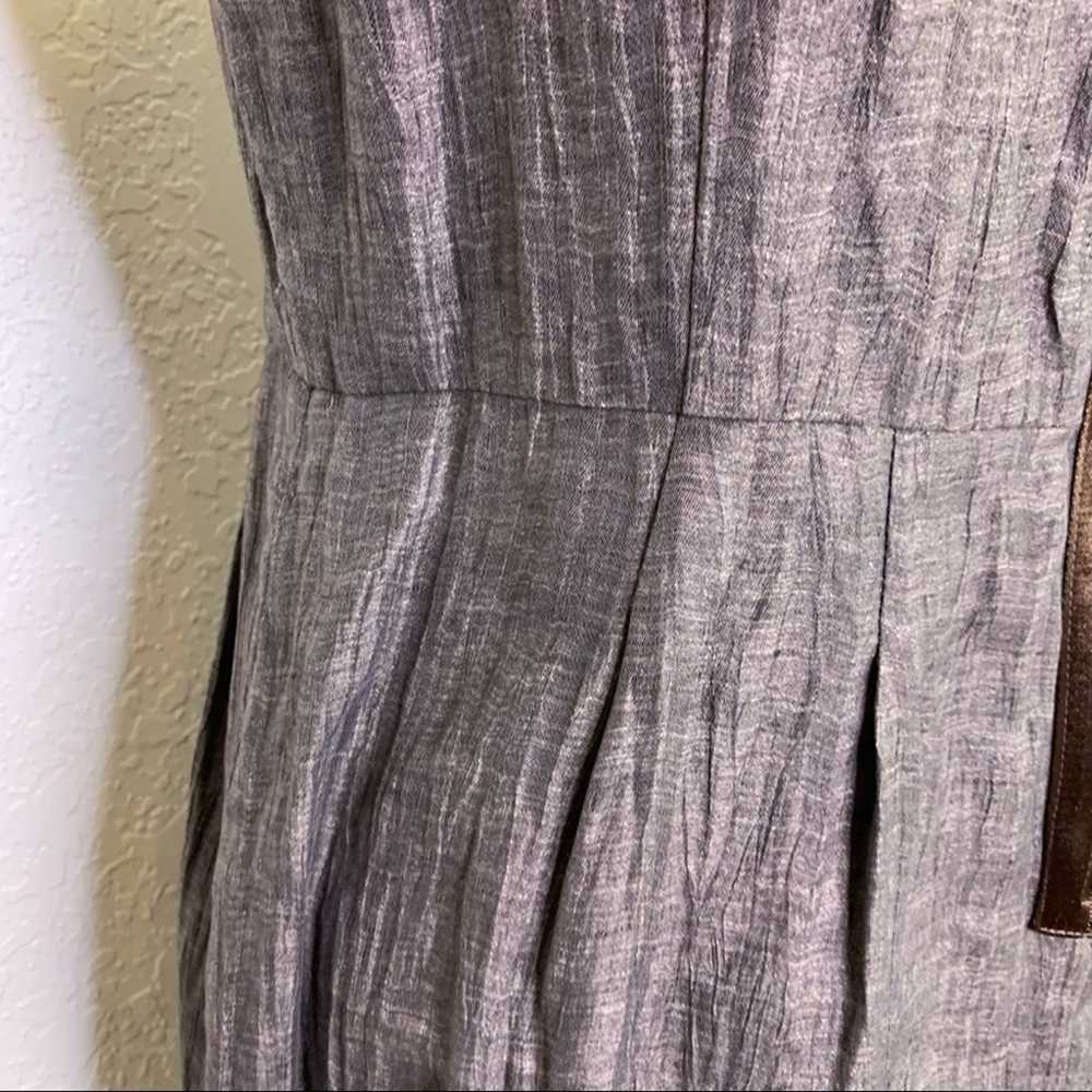 Alice & Olivia gray linen blend sheath dress size… - image 8