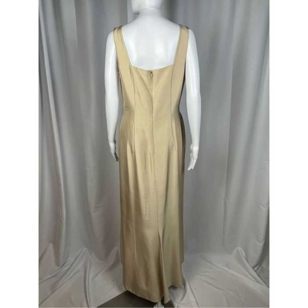 Talbots Silk Gown Jacket Dress Large Tan Beige Be… - image 4