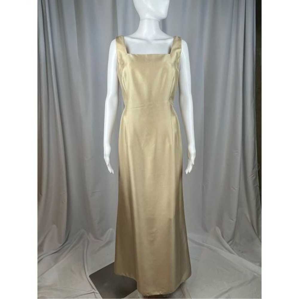Talbots Silk Gown Jacket Dress Large Tan Beige Be… - image 5