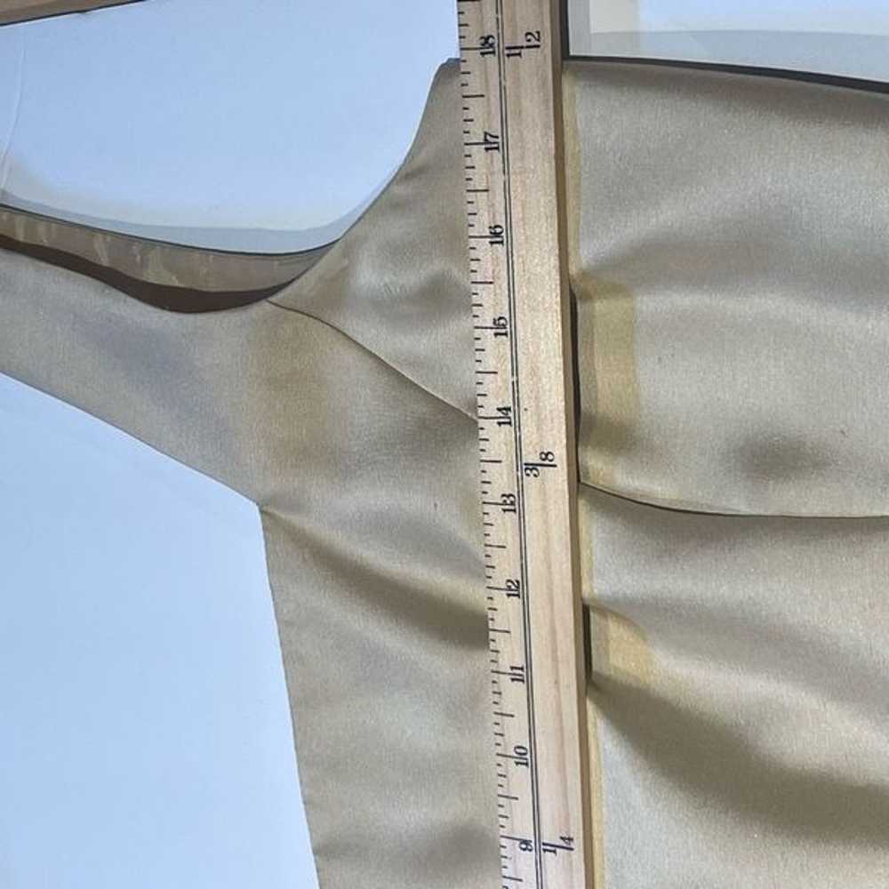 Talbots Silk Gown Jacket Dress Large Tan Beige Be… - image 9