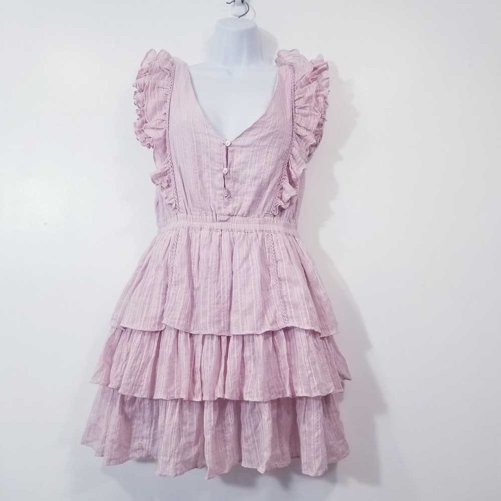 House of Harlow 1960 Ruffle Tiered Layered Pink M… - image 1