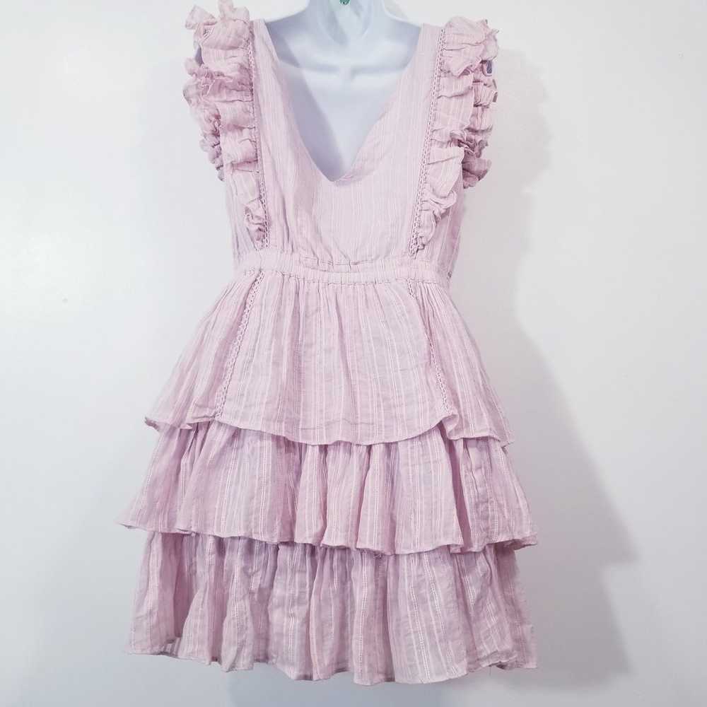 House of Harlow 1960 Ruffle Tiered Layered Pink M… - image 3