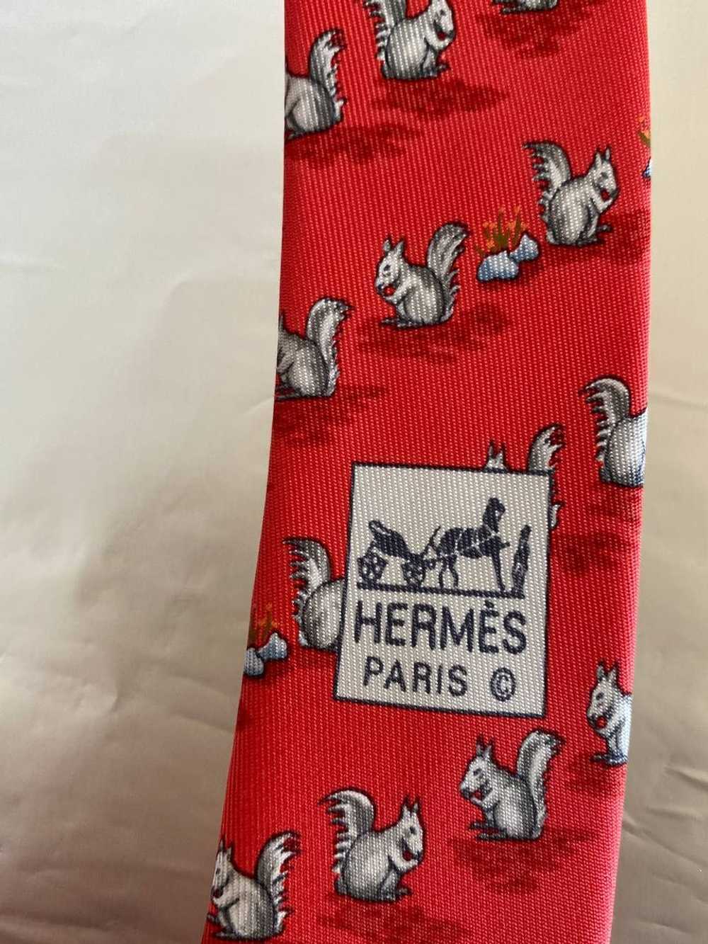 Hermes Hermes 7924 MA Squirrel Pattern Red 100% S… - image 6