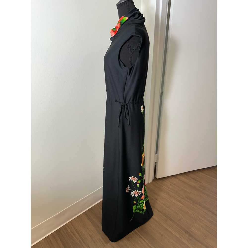 Yves Jennet Vintage Black Flower Sleeveless Maxi … - image 6
