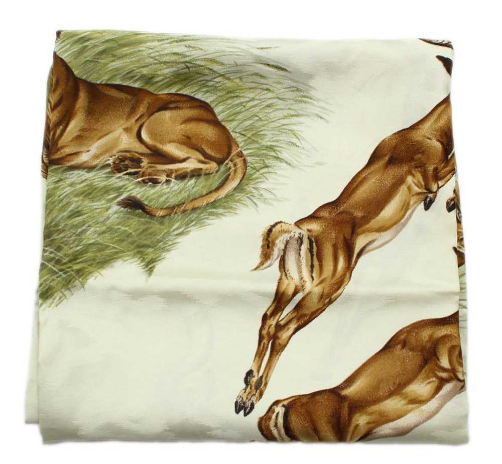 [Used Scarf] D2173 Hermes Carre90 Kenya Animal Si… - image 3