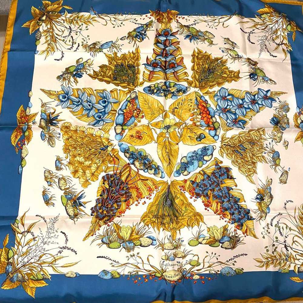 [Used Scarf] Hermes Carre 90 Pythagore Silk - image 1