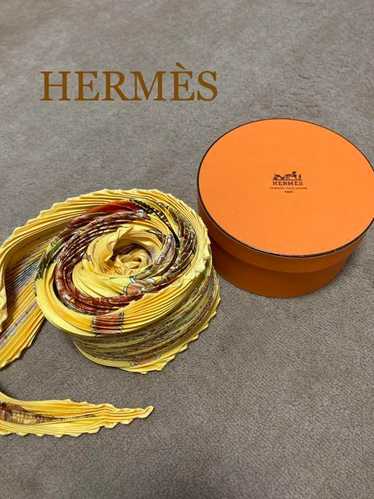 [Used Scarf] Hermes Pleated Scarf