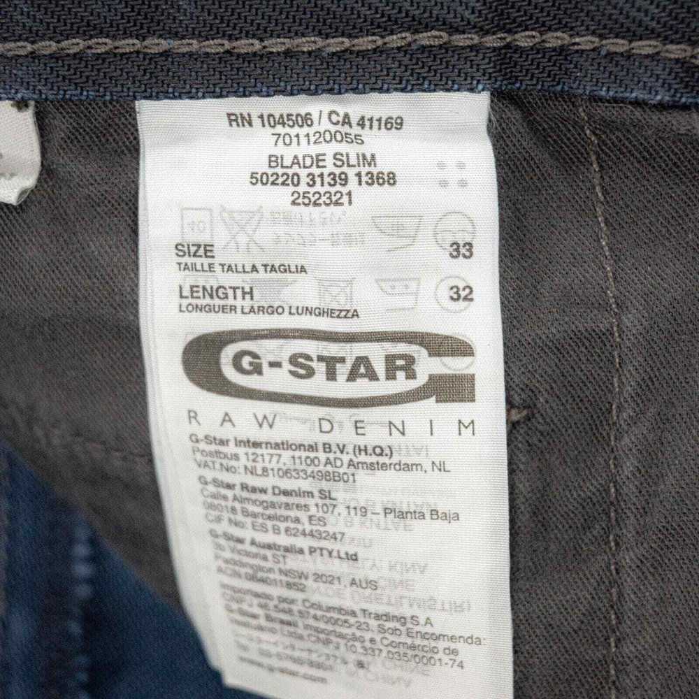 G STAR RAW Size 33x32 BLADE Slim Denim Jeans Dark… - image 8