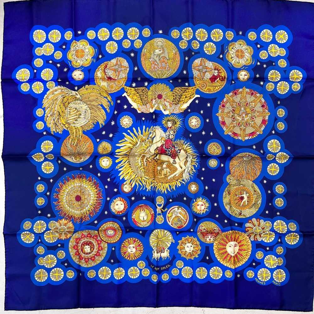 [Used Scarf] Hermes Le Roy Soleil Sun King 90 - image 1