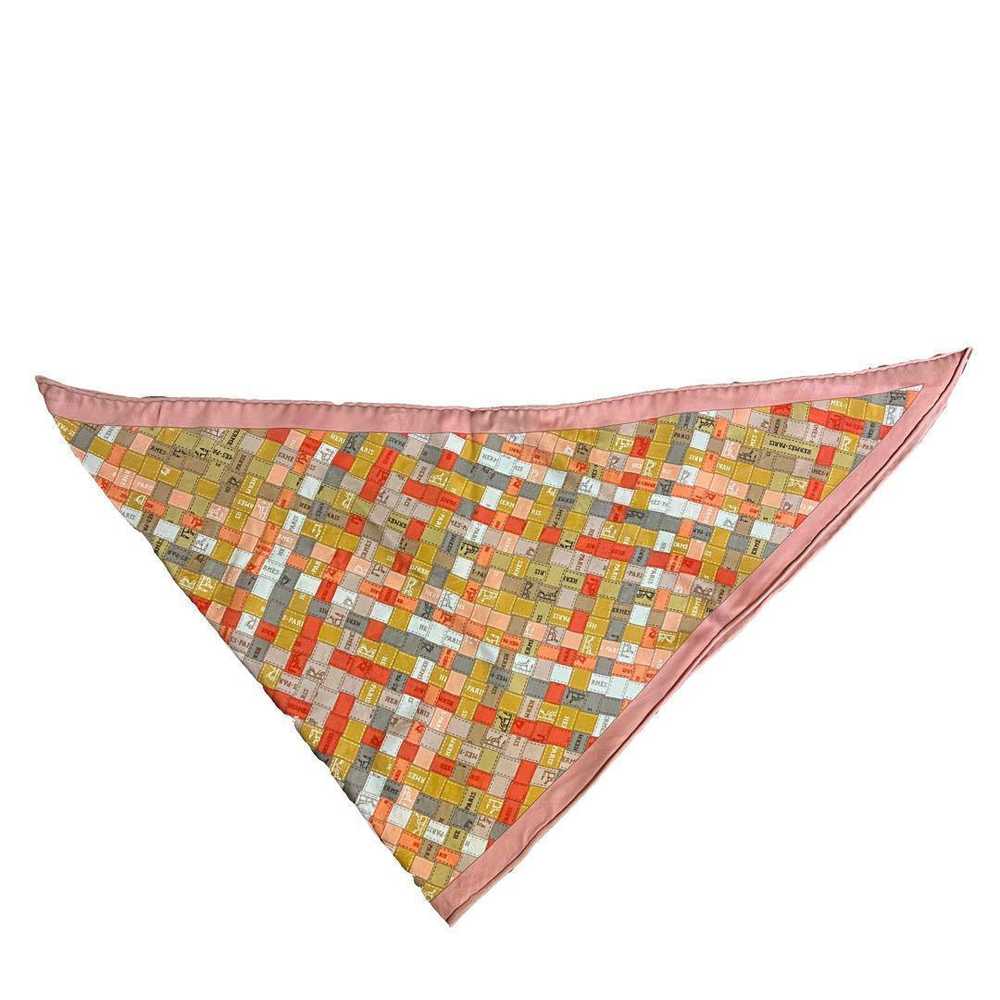 [Used Scarf] Hermes Bolduc Check Pointe Silk Scarf - image 3